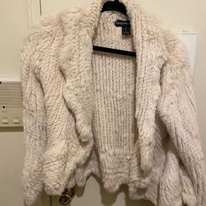 Adrienne landau rabbit fur jacket